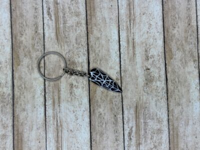 Hand Painted Spiderweb Nail Keychain