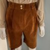Suede Rust Shorts front
