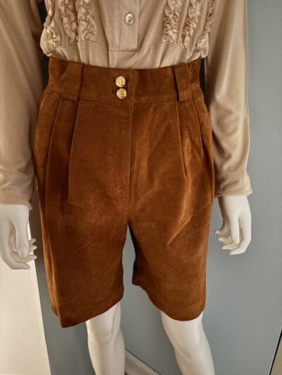 Suede Rust Shorts front