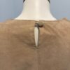 Tan suede top button back closure