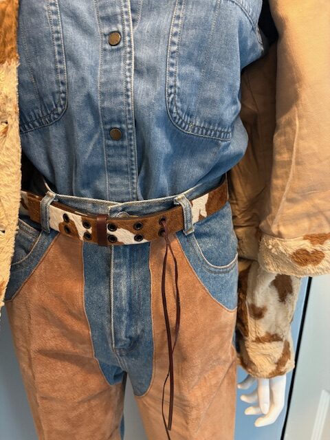 Vintage Calf's Hair Cowhide Belt 7 Calf belt on jeans