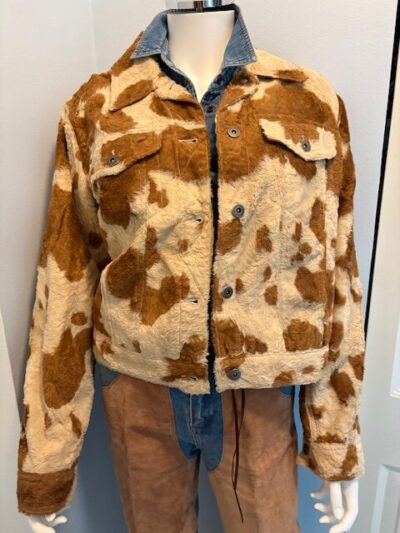 Faux Fur Calf Print Jacket front