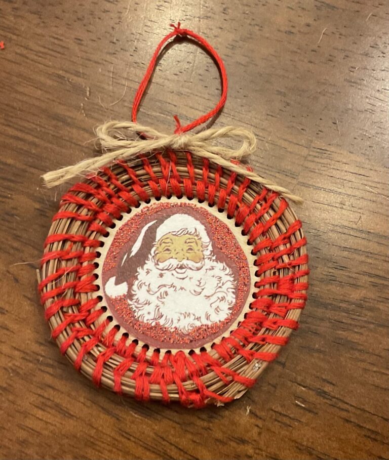 Pine Needle Woven Santa Ornament 1 cropped IMG 4830 scaled 1