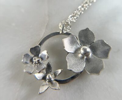 Bloomlette Silver Cluster Blossom Necklace