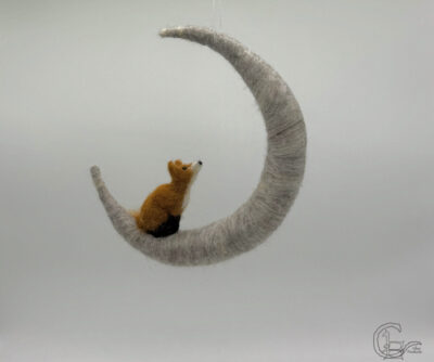 Needle Felt Sweet Fox in the Moon