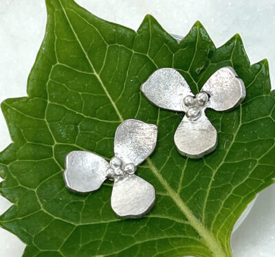 Handmade Sterling Silver Flower Stud Earrings