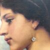 sterling silver dangle flower earring on model