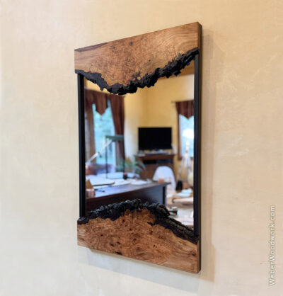 Live Edge Cherry Burl Wall Mirror - Eye catching