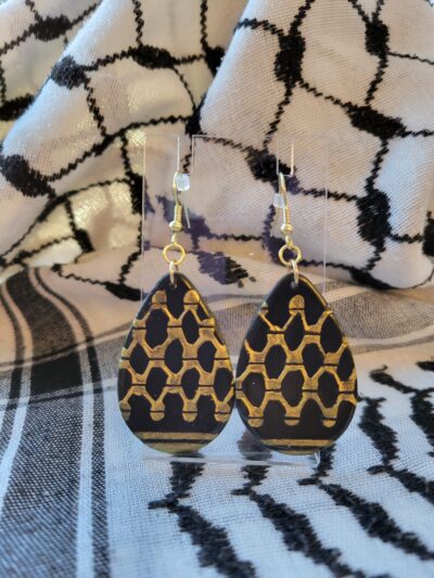 Palestinian Kufiya Pattern Earrings - Proceeds donated to families in Gaza