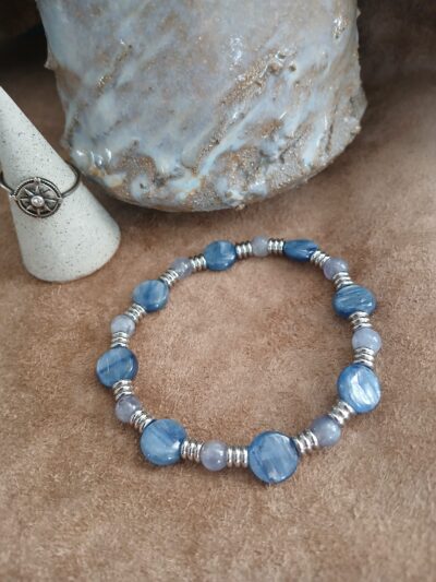 "Before You Speak" - Kyanite & Iolite Stretch Bracelet