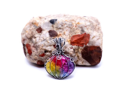 Bright Harmony Wire Wrapped Rainbow Quartz Necklace
