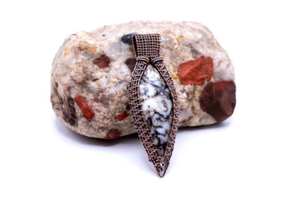 Enchanted Light Wire Wrapped Merlinite Necklace