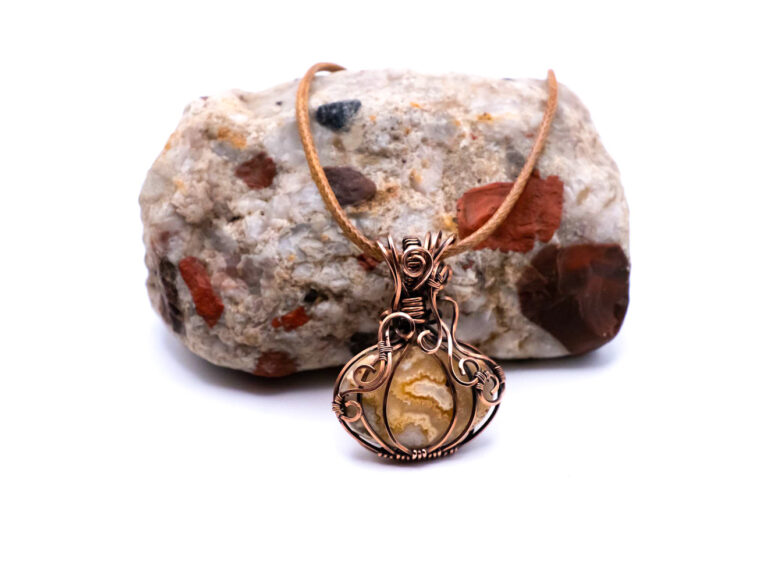 Transformative Magic Wire Wrapped Fossil Coral Necklace 1 Transformative Magic Wire Wrapped Fossil Coral Necklace