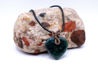 Radiant Heart Wire Wrapped Green Aventurine Necklace