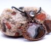 Vibrant Energy Wire Wrapped Agate and Moonstone Necklace