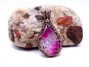 Radiant Joy Wire Wrapped Brazilian Agate Necklace