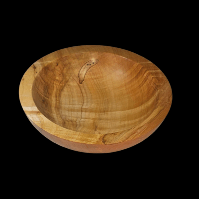 CH-075 cut edge bowl Curly Maple with Ambrosia 9 1/2x3