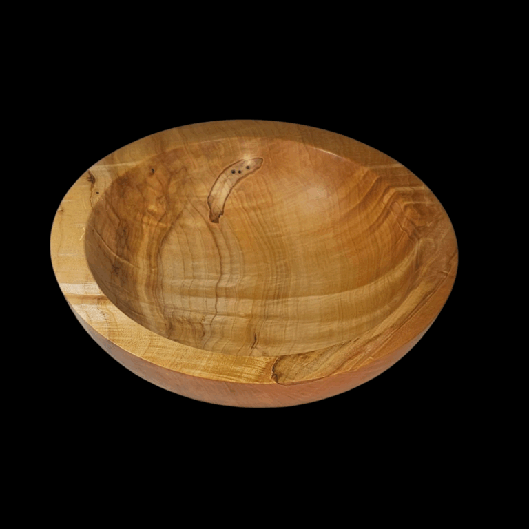CH-075 cut edge bowl Curly Maple with Ambrosia 9 1/2x3