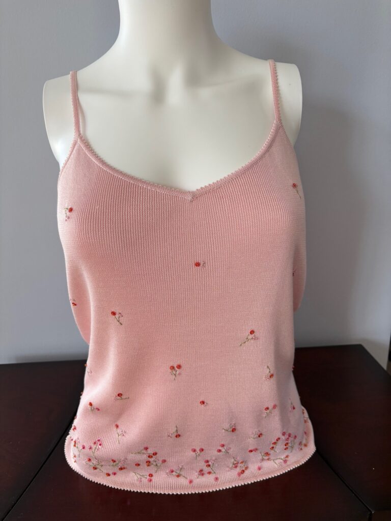 Pink Sweater set tank top front