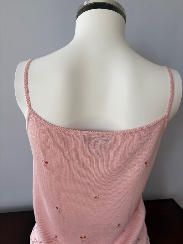 Pink sweater set tank top back