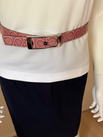 Ferragamo Plum Belt full view
