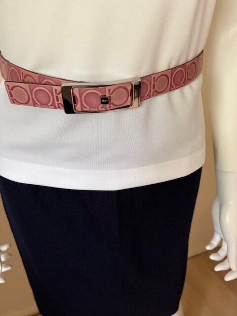 Vintage Salvatore Ferragamo Plum Leather Belt 1 Ferragamo Plum Belt full view