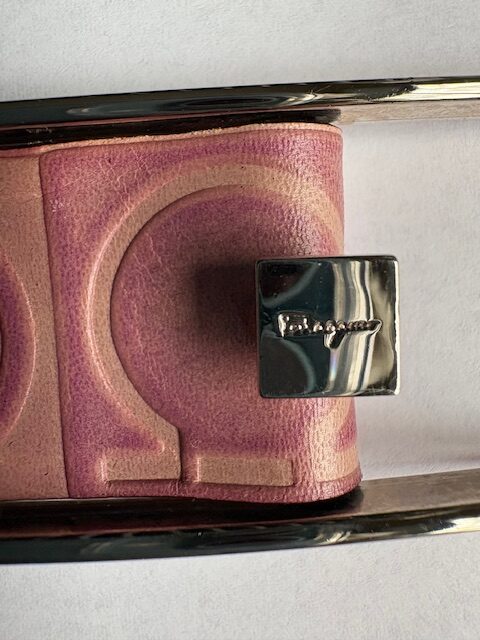 Vintage Salvatore Ferragamo Plum Leather Belt 4 Ferragamo belt logo