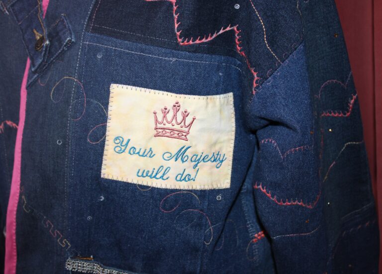 Upcycled Denim Jacket Front view closeup