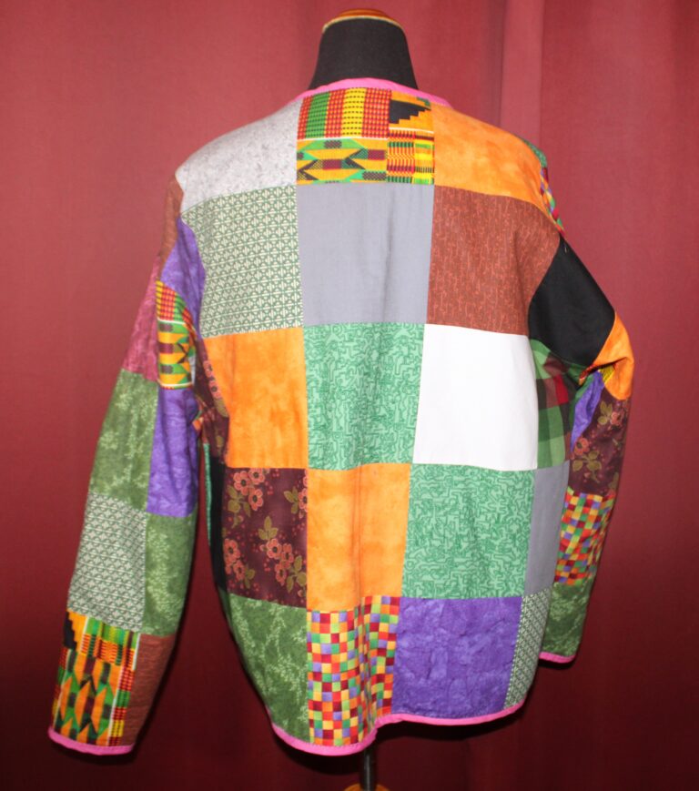 Upcycled Denim Jacket Back Lining view