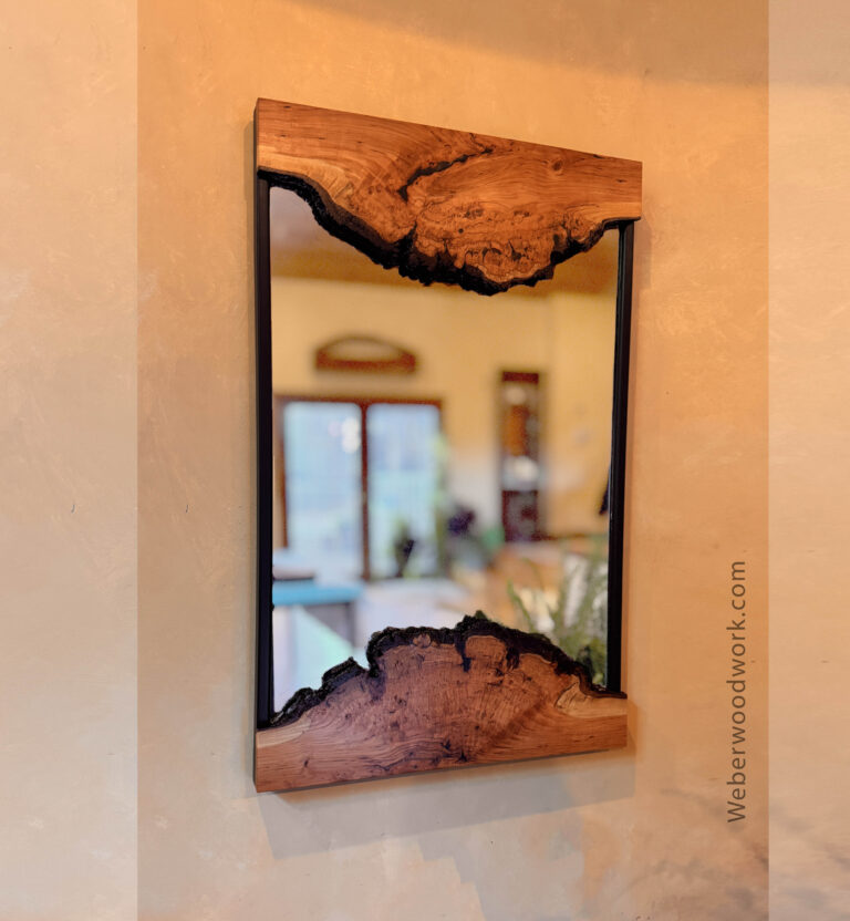 Cherry Burl Live Edge Mirror - Rare Wood Wall Art 2 IMG 4563