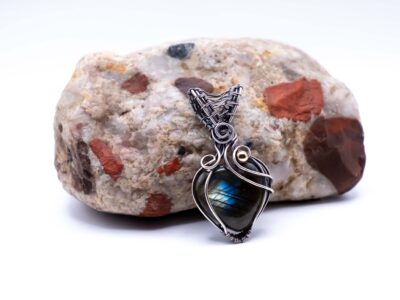 Divine Heart Wire Wrapped Labradorite Pendant