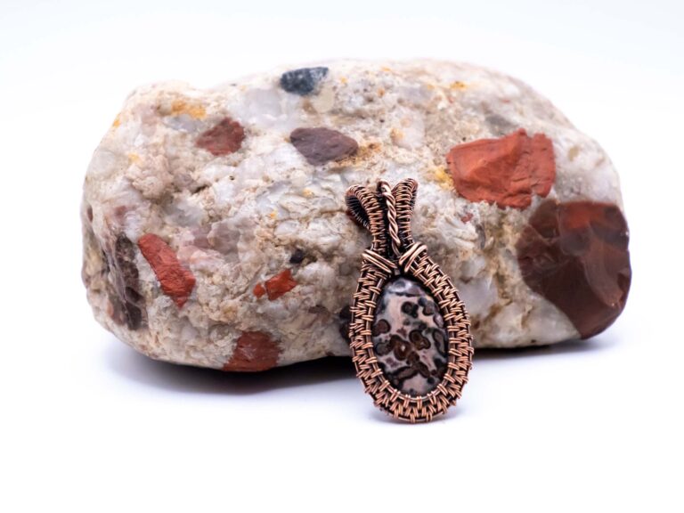 Wild Harmony Wire Wrapped Leopard Skin Jasper Necklace