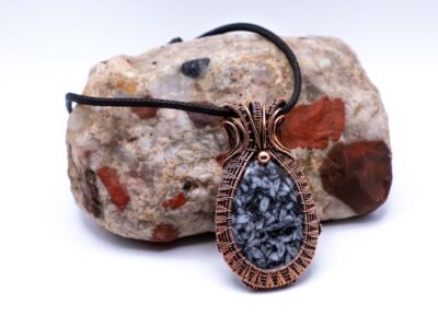 Spiritual Calm Wire Wrapped Pinolith Jasper Necklace