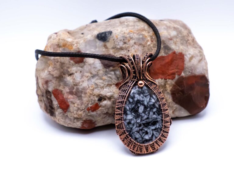 Spiritual Calm Wire Wrapped Pinolith Jasper Necklace 2 Spiritual Calm Wire Wrapped Pinolith Jasper Necklace