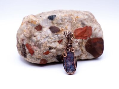 Mystic Calm Wire Wrapped Purple Moss Agate Necklace