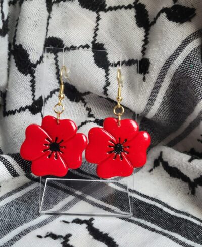 Poppy Earrings for Palestine - Proceeds supports families in Gaza