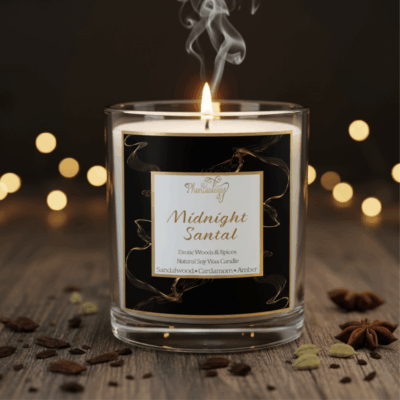 Midnight Santal Luxury Soy Candle - Cardamom & Musk
