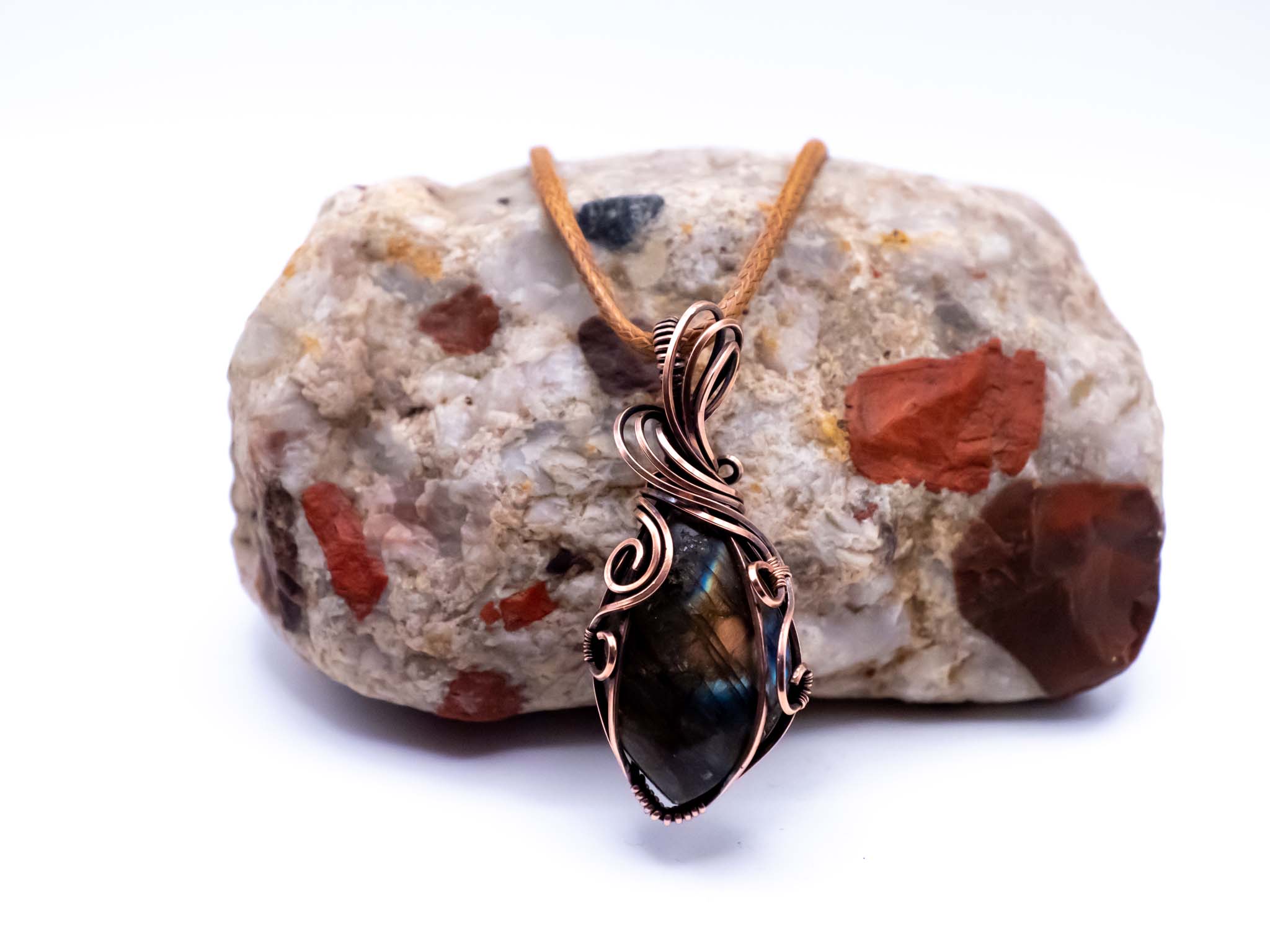 Mystic Power Wire Wrapped Labradorite Necklace