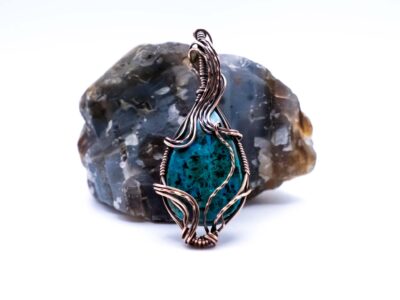 Harmonious Power Wire Wrapped Chrysocolla Necklace