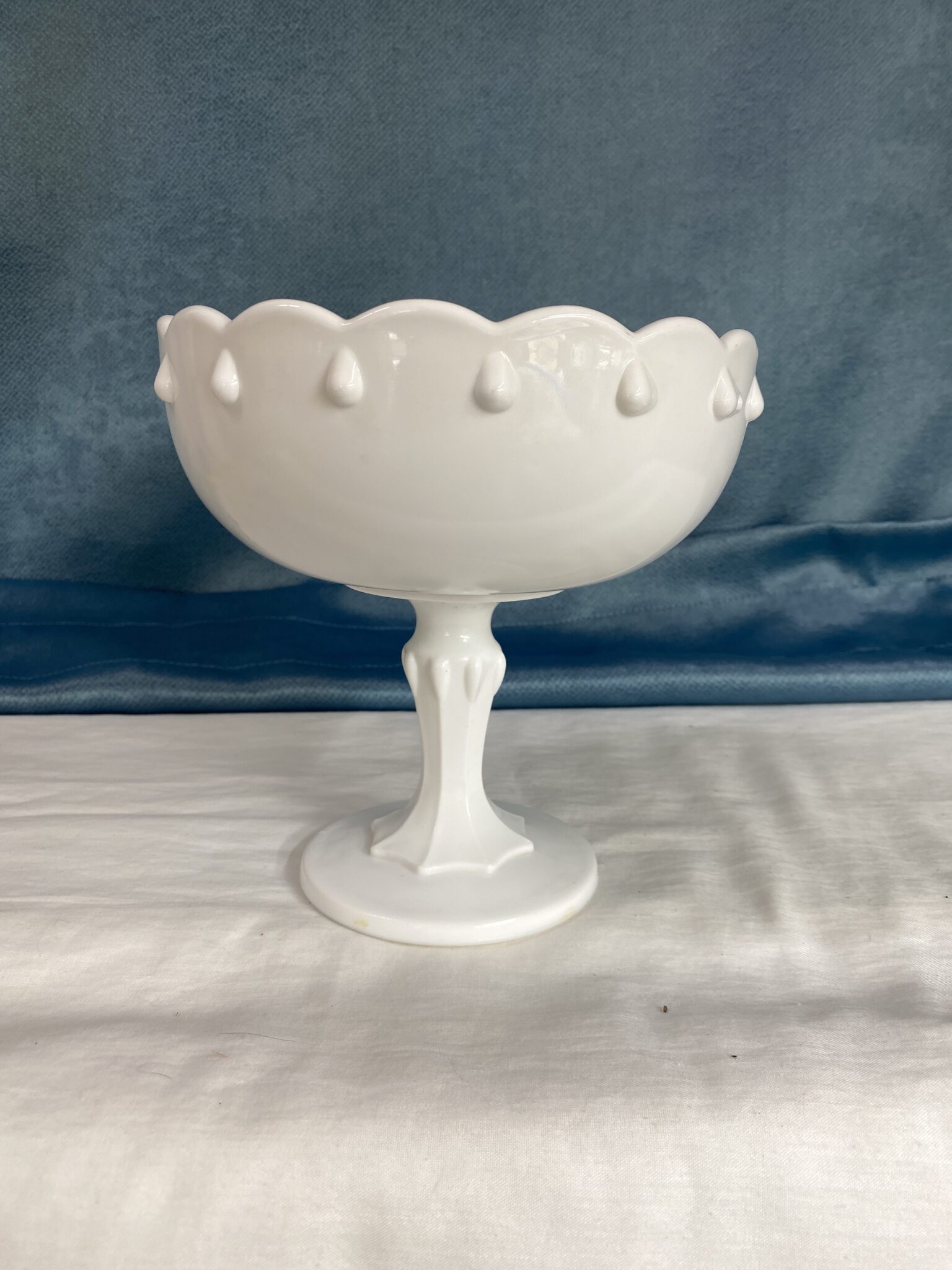 Vintage Milk Glass Pedestal Compote Dish