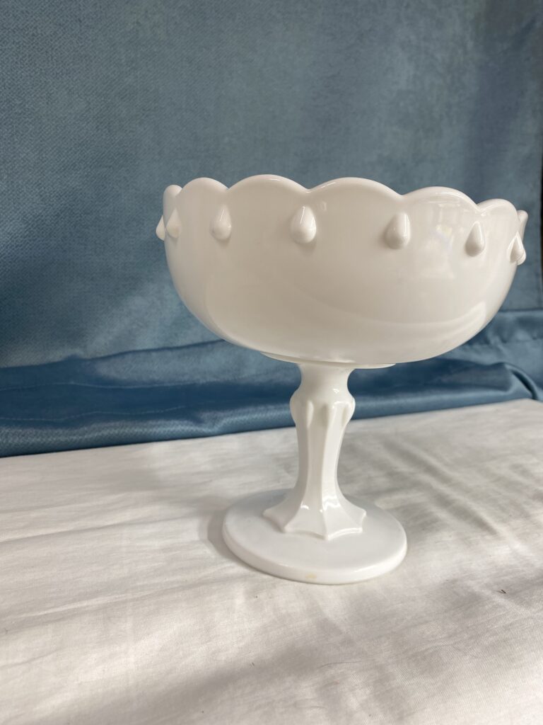 Vintage Milk Glass Pedestal Compote Dish 10 Vintage milk glass pedestal compote bowl vintage milk glass sourced by Dees Mountain Bliss