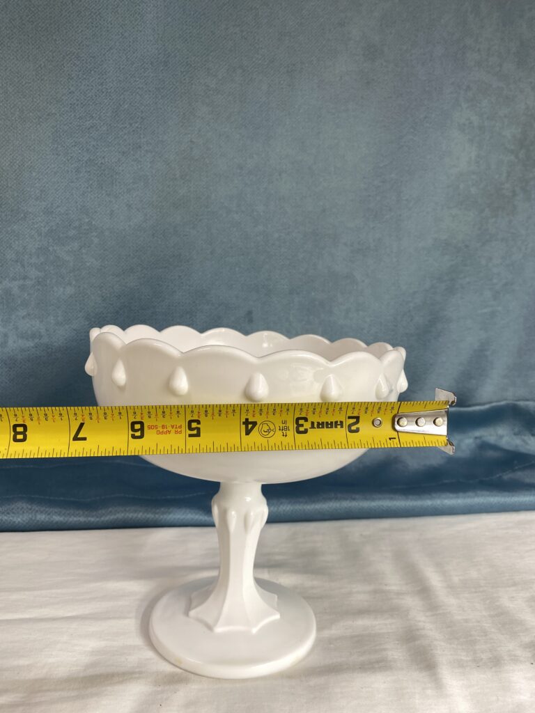 Vintage Milk Glass Pedestal Compote Dish 8 DMB milk glass compote IMG 5934 6