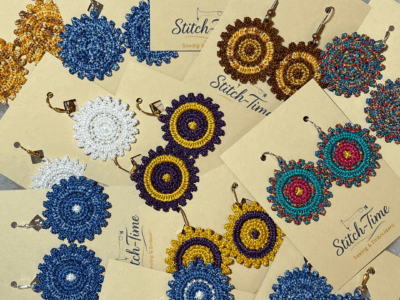 Unique Embroidered Crochet Earrings!