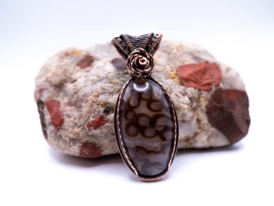 Radiant Energy Wire Wrapped Orbicular Agate Necklace