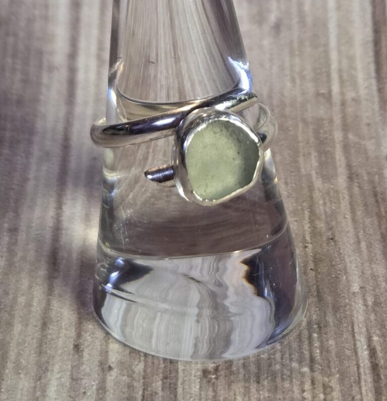 Light Seafoam Sea Glass Ring - Adjustable 1 cropped 20251130 135442 scaled 1