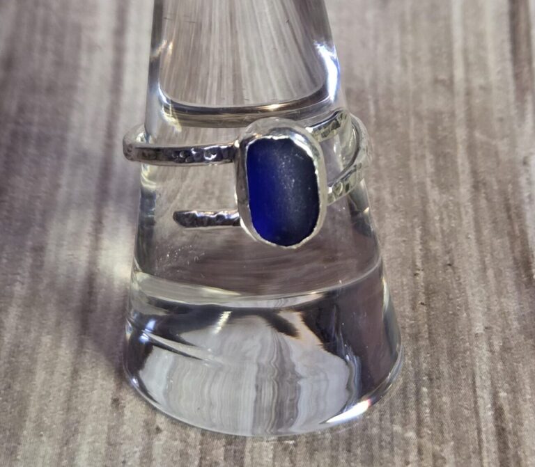 Cobalt Sea Glass Ring - Adjustable 1 cropped 20251130 135544 scaled 1