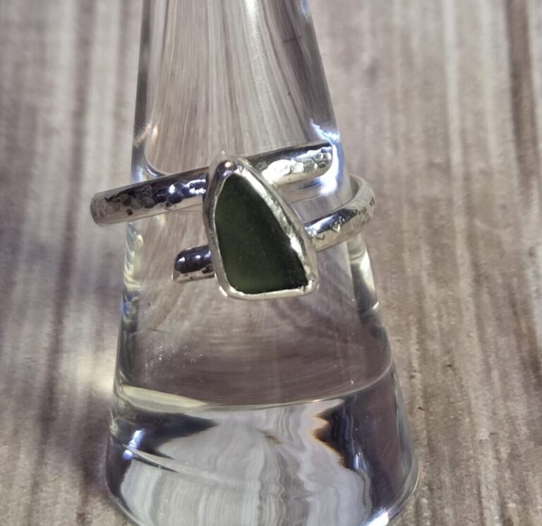 Olive Sea Glass Ring - Adjustable 1 cropped 20251130 135602 scaled 1