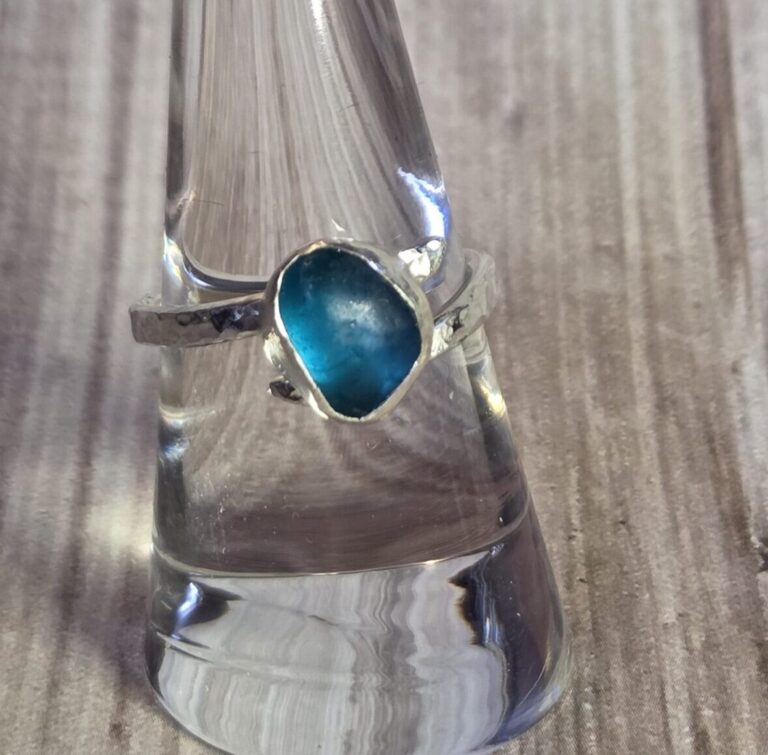 Aqua Glass Pebble Ring - Adjustable 1 cropped 20251130 135613 scaled 1