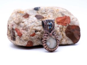Divine Calm Wire Wrapped Lace Agate Necklace