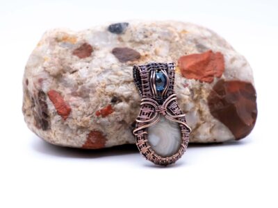 Divine Calm Wire Wrapped Lace Agate Necklace